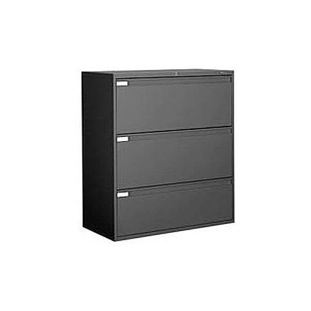 Gec Global 9300 Series 36"W 3 Drawer Binder Lateral File - Black 9336-P-3F1HBLK